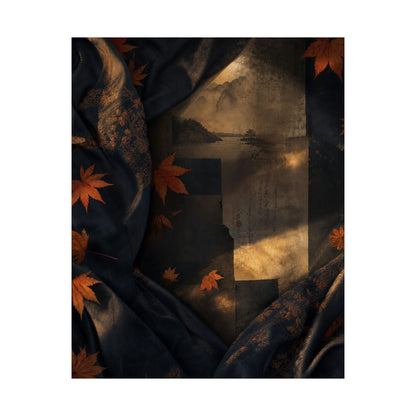 Autumn Silk Drape Shadow Zen Wall Art Print | Moody Decor