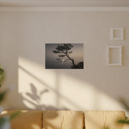 Dawn Pine Tree Canvas Art - Dark Japandi Datsuzoku