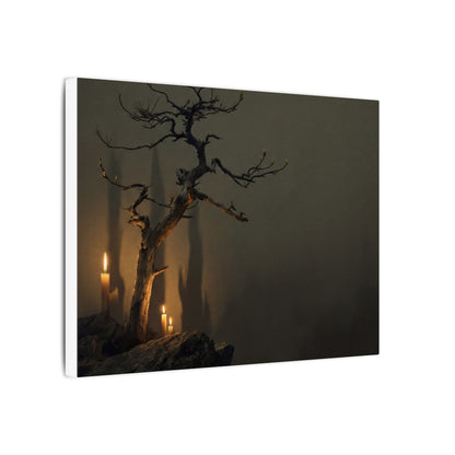 Ma Pine Tree Canvas Art - Dark Japandi Shadow Zen
