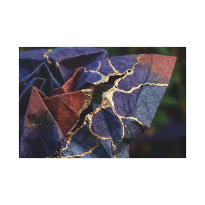 Philosophical Paper Fold Canvas Art - Gold Vein Kintsugi