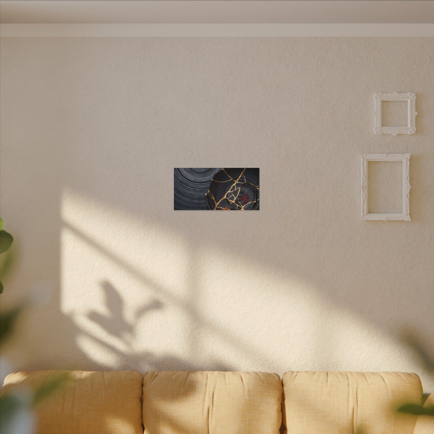 Philosophical Water Ripple Canvas Art - Gold Repair Kintsugi