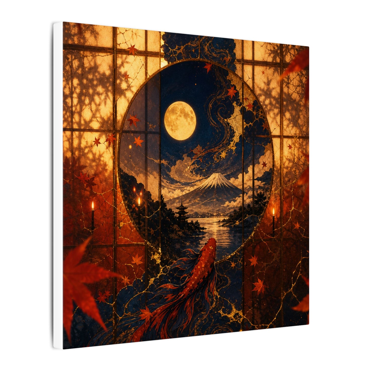 Beautiful Shoji Screen Canvas Art - Gold Vein Kintsugi