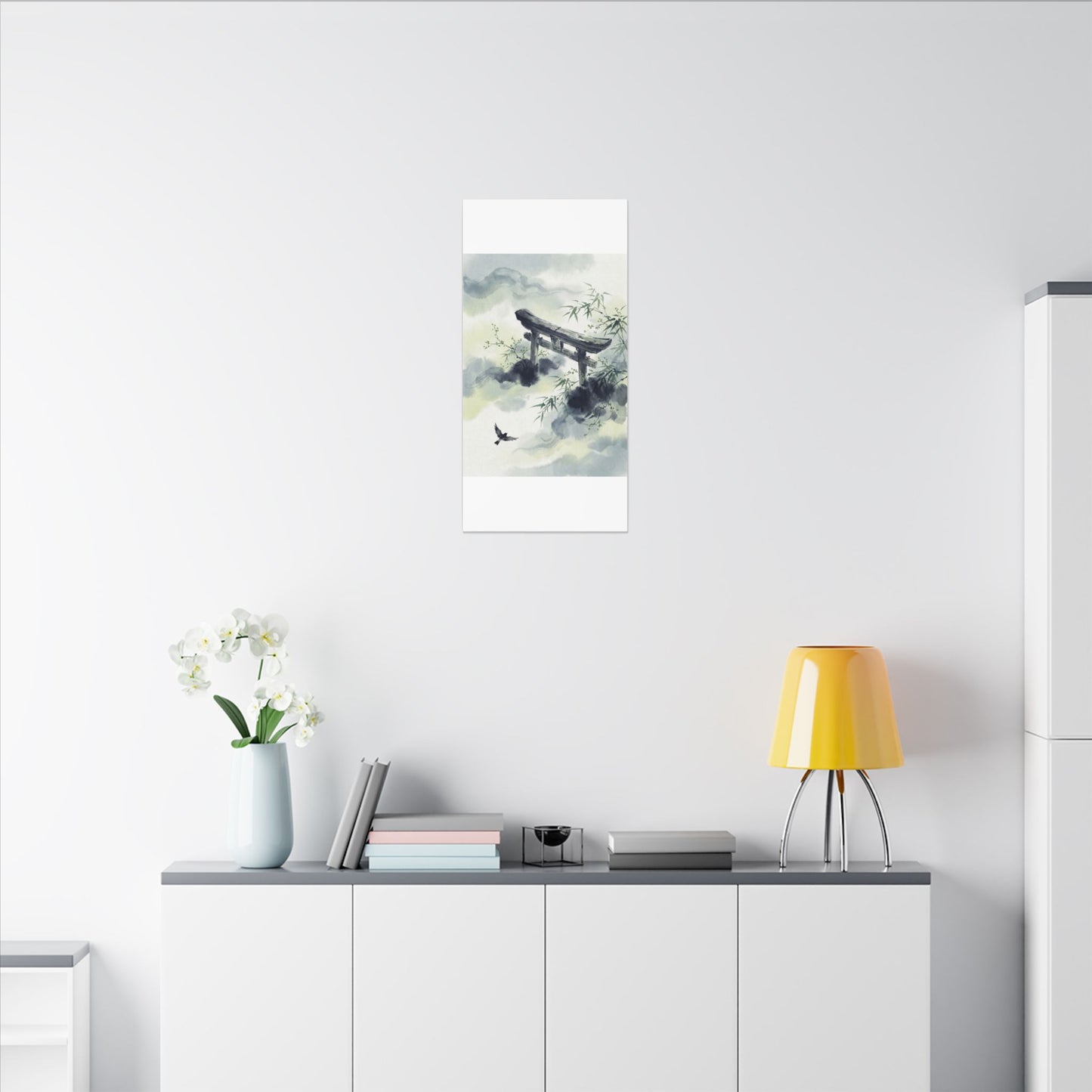 Torii Gate Sumi E Canvas Art | Serene Zen Art