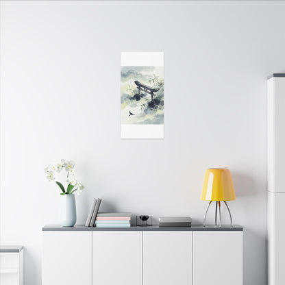 Torii Gate Sumi E Canvas Art | Serene Zen Art