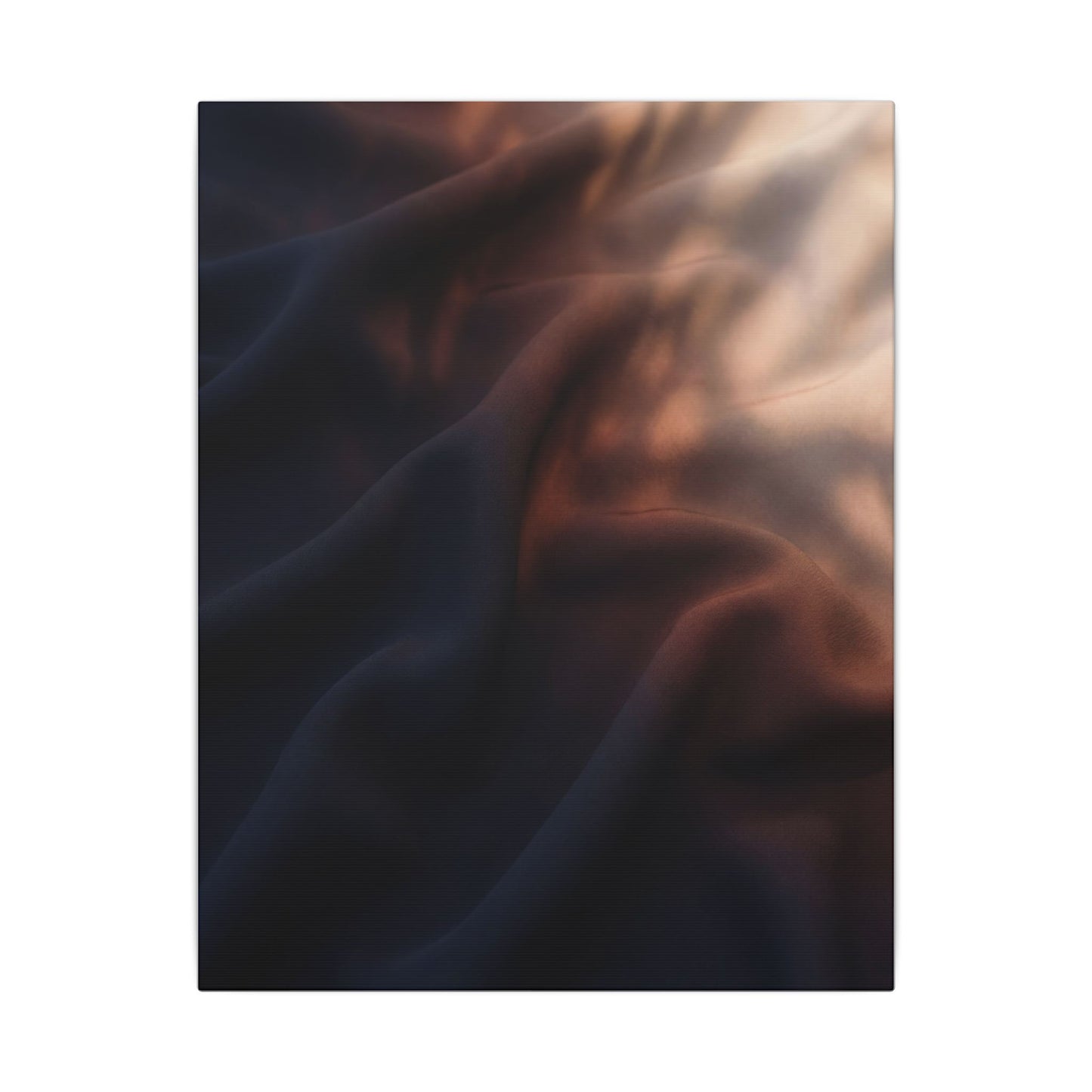 Dark Japandi Silk Drape in Dawn | Shadow Zen Canvas Art