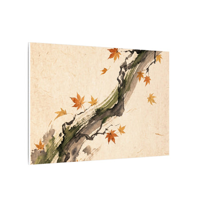 Ink Brushstroke Autumn Canvas Art | Zen Calm Design