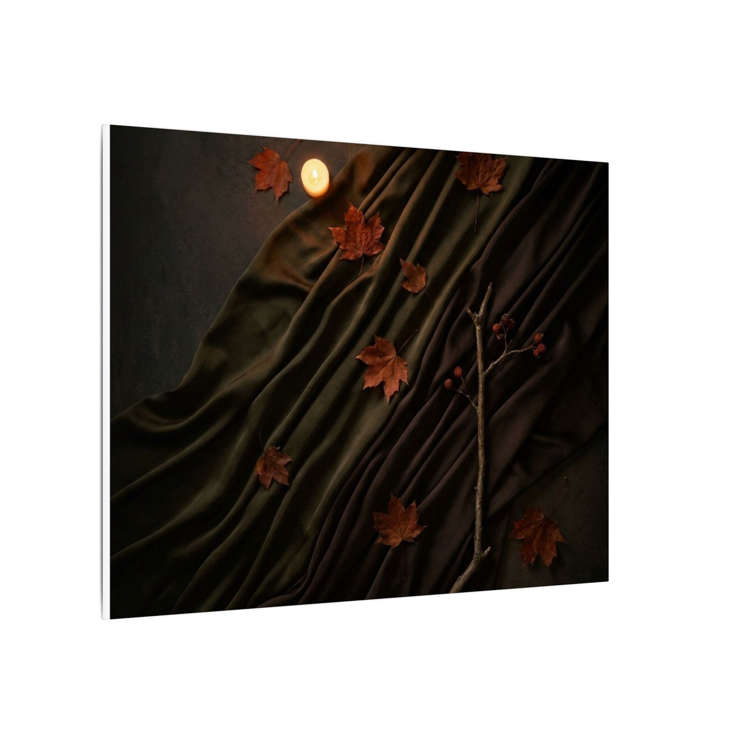 Autumn Silk Drape Moody Minimal Canvas Art | Moody Decor
