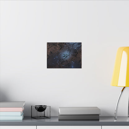 Bold Cherry Blossom Canvas Art - Charcoal Ink Dark Japandi