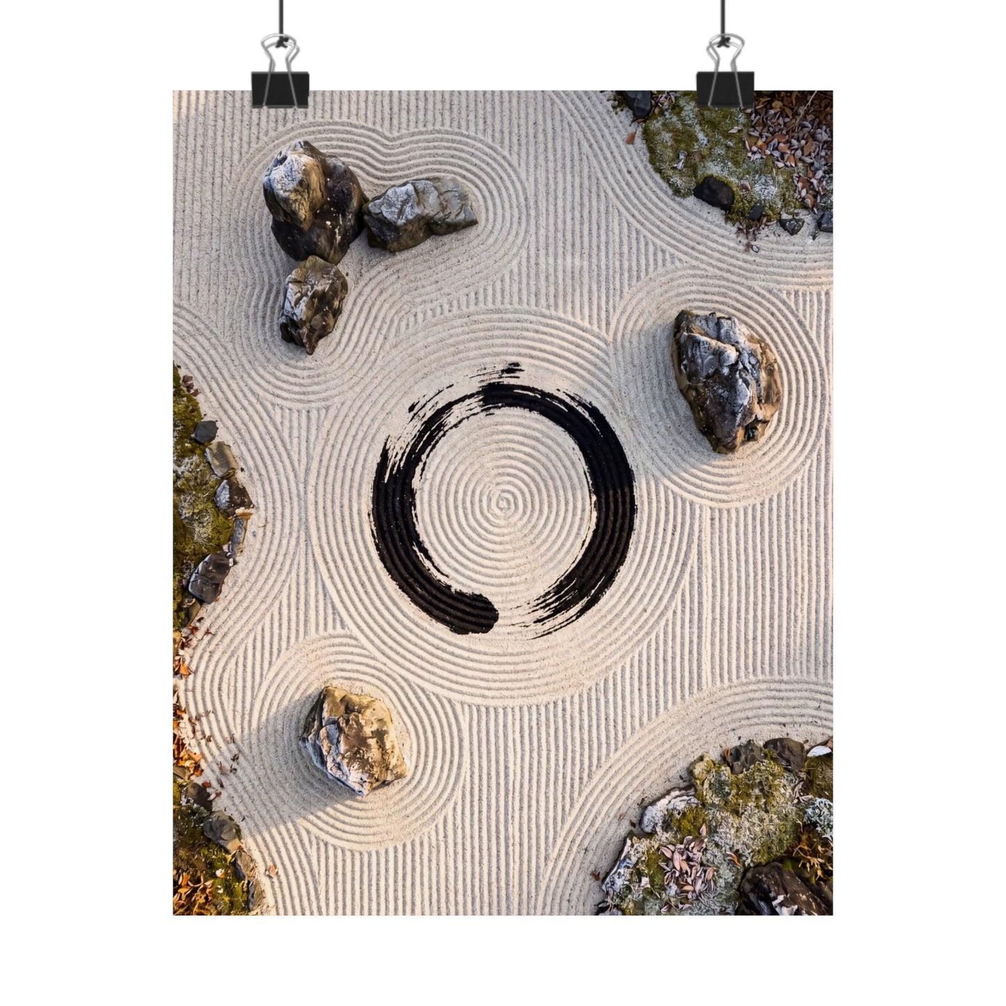 Seijaku Rock Garden Wall Art Print - Zen Enso