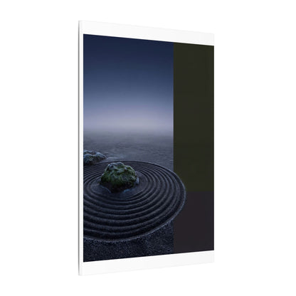 Ma Rock Garden Canvas Art - Dark Japandi Moody Minimal