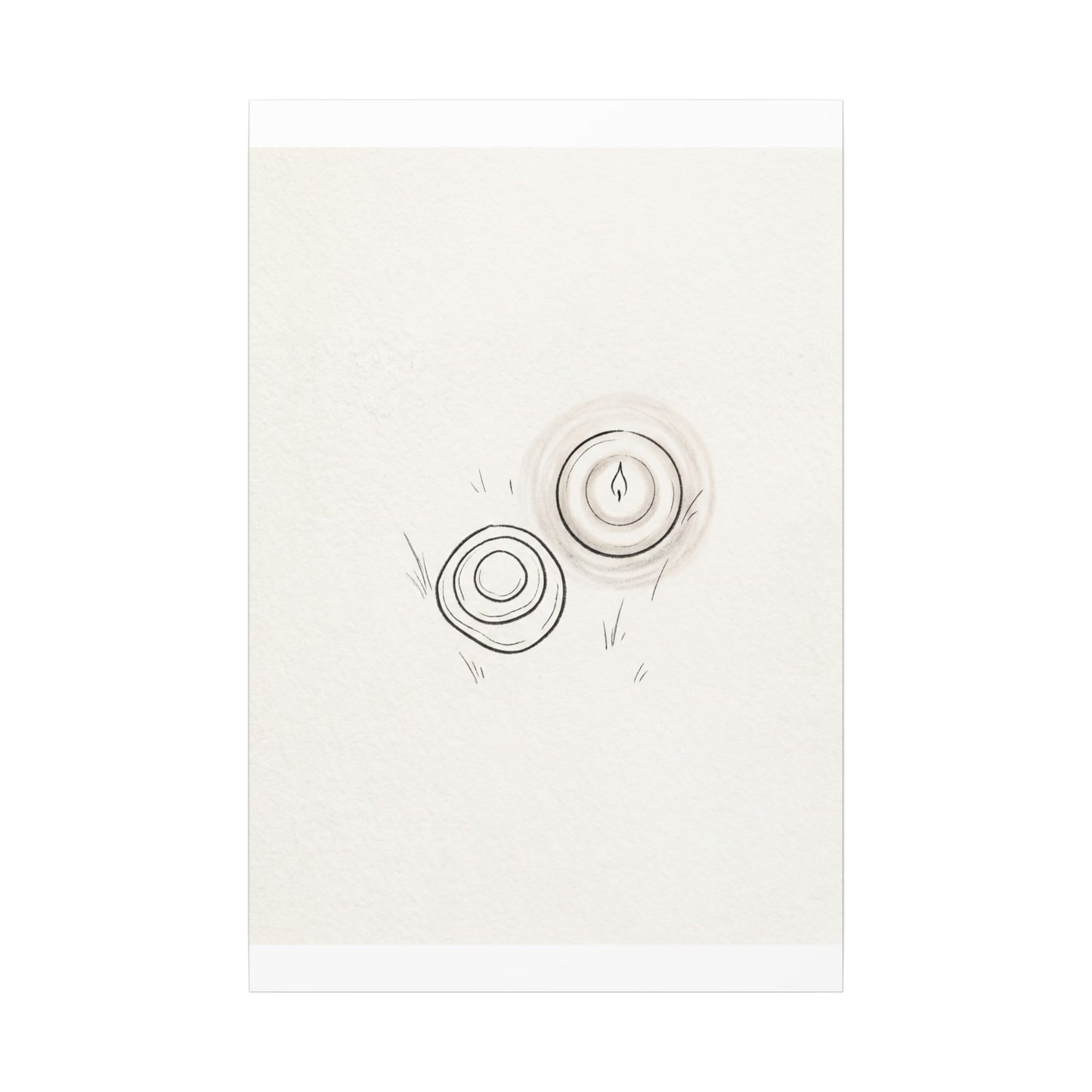 River Stones Canvas Art | Winter Japandi Minimal Line Art