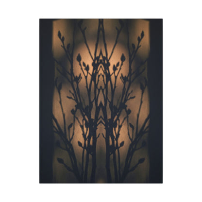 Dark Japandi Shadow Play in Golden Hour | Shadow Zen Canvas Art