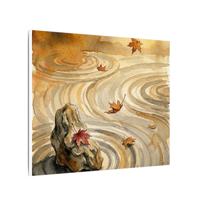 Autumn Rock Garden Watercolor Canvas Art | Neutral Decor