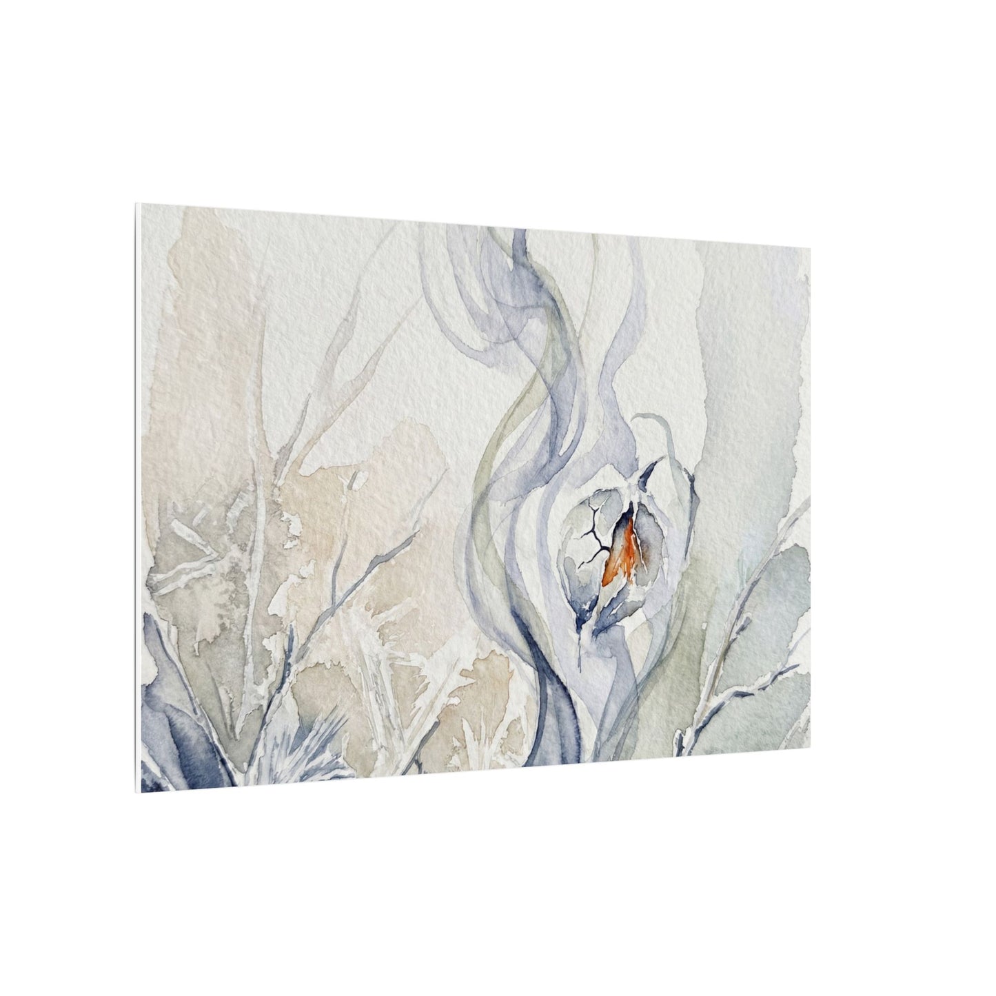 Earthy Incense Smoke Canvas Art - Watercolor Japandi