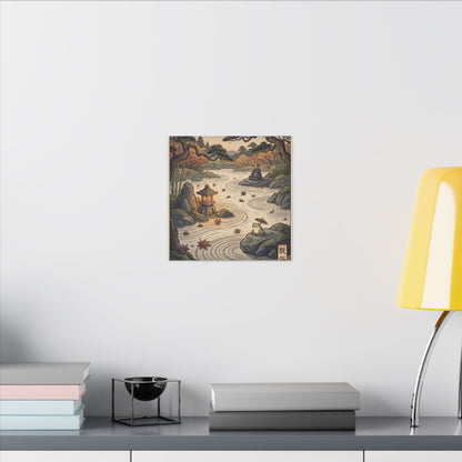 Rock Garden Autumn Canvas Art | Zen Serene Design