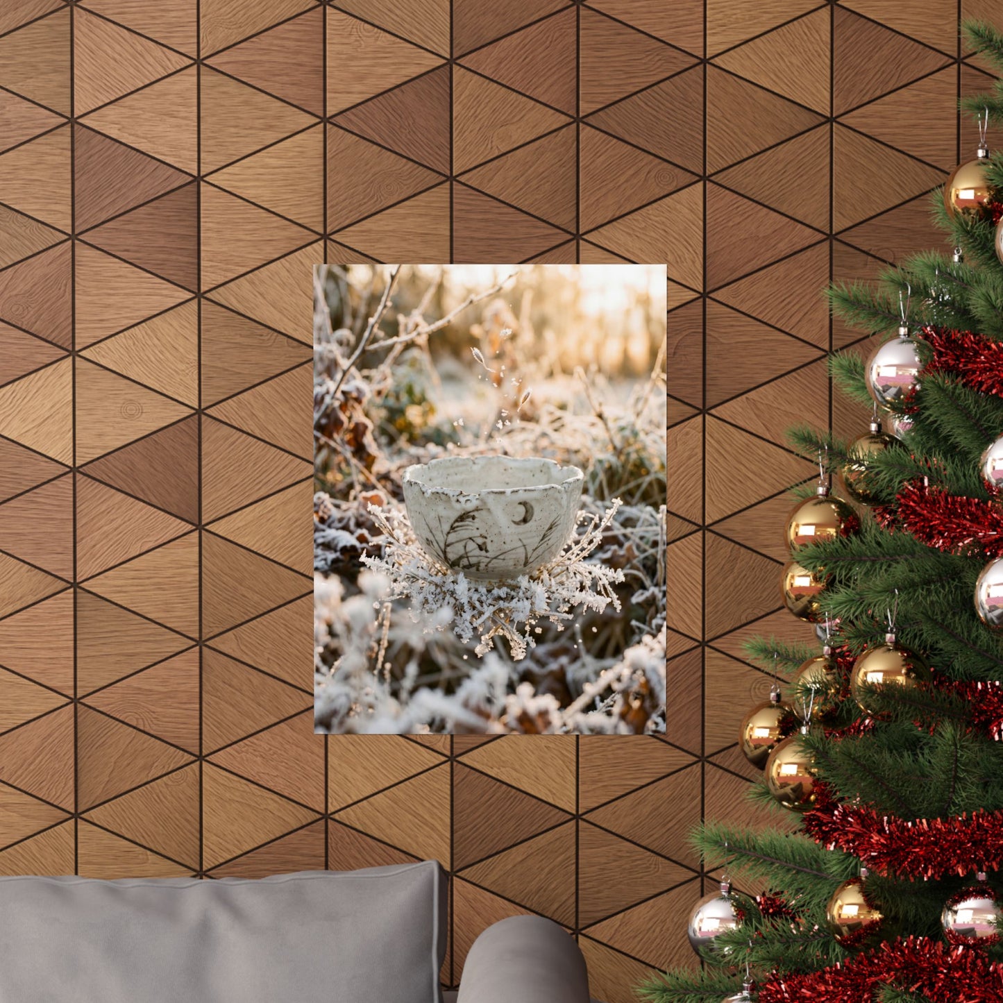 Golden Hour Ceramic Bowl Wall Art Print - Japandi Kanso