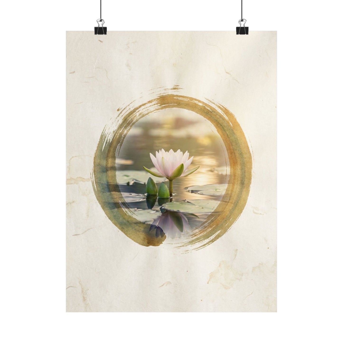 Golden Hour Lotus Flower Wall Art Print - Zen Ma