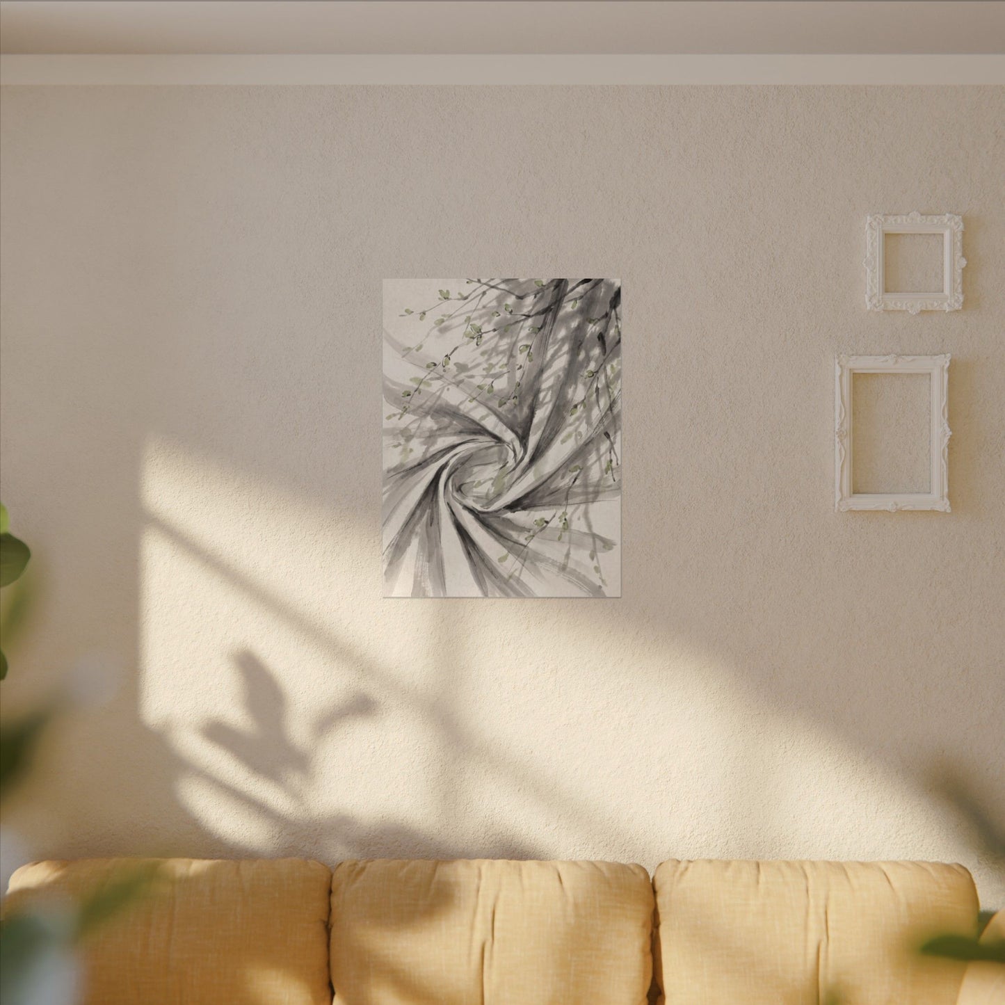 Silk Drape Spring Canvas Art | Zen Contemplative Design