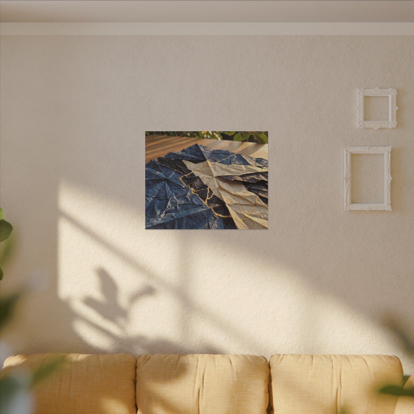 Golden Hour Paper Fold Canvas Art - Kintsugi Ma