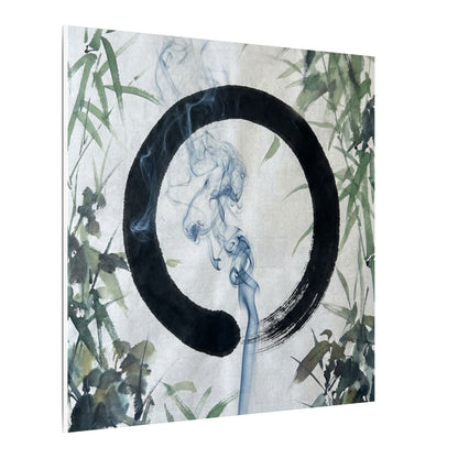 Zen Incense Smoke in Moonlight | Enso Canvas Art