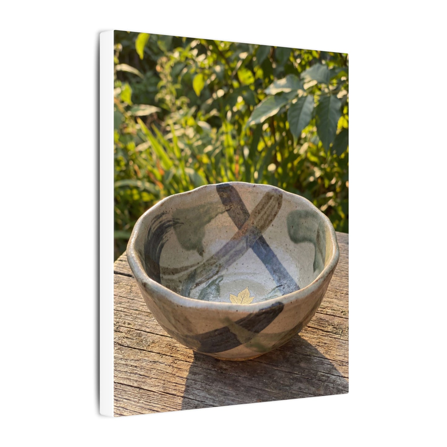 Earthy Ceramic Bowl Canvas Art - Japanese Pattern Japandi