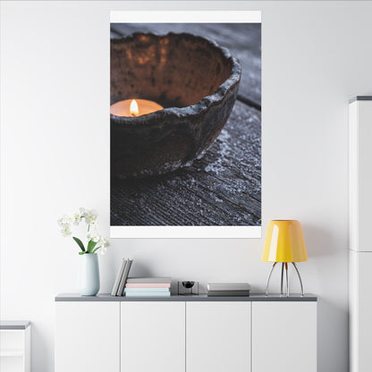 Atmospheric Ceramic Bowl Canvas Art - Moody Minimal Dark Japandi