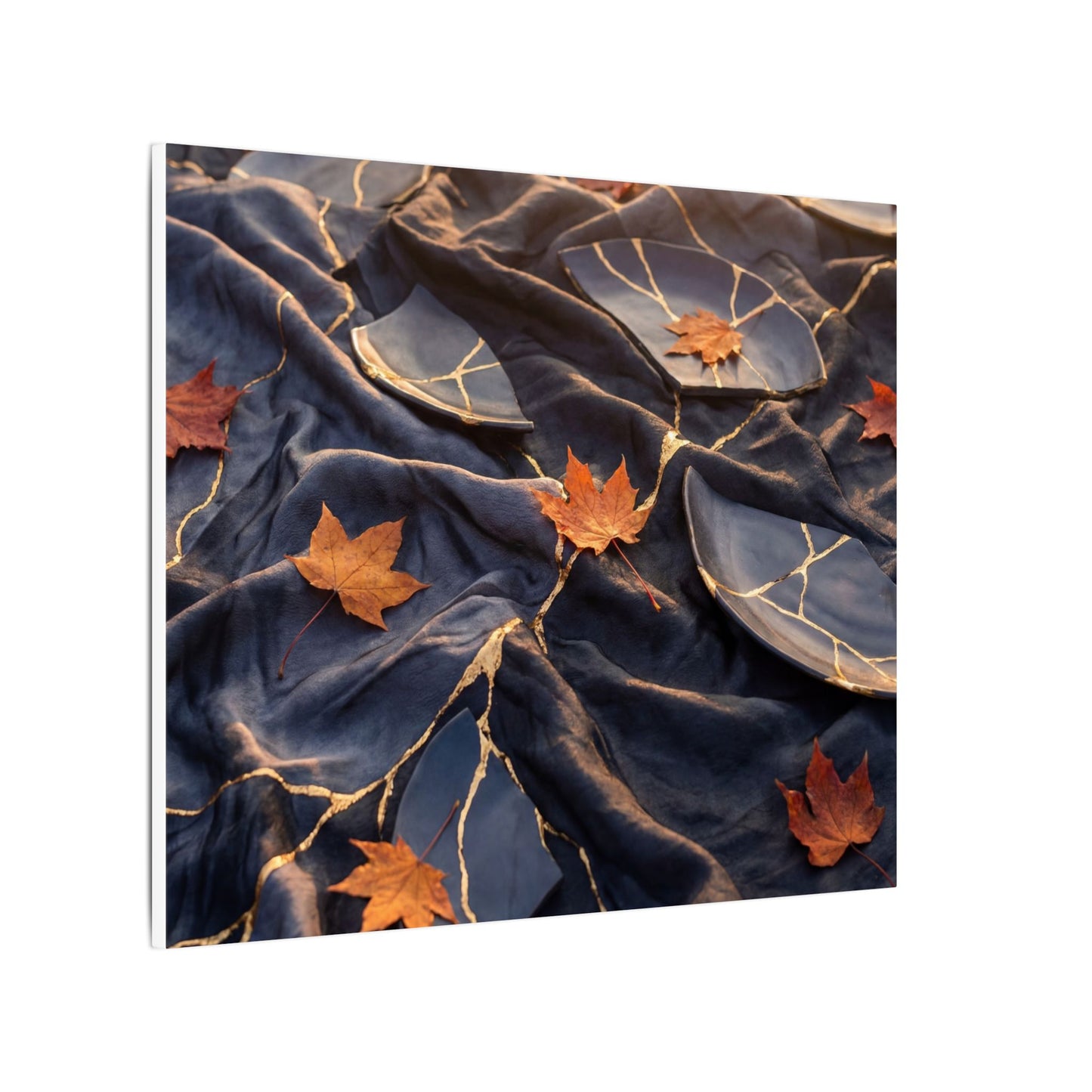 Golden Hour Silk Drape Canvas Art - Kintsugi Shibui