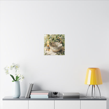 Ceramic Bowl Summer Canvas Art | Japandi Elegant Design