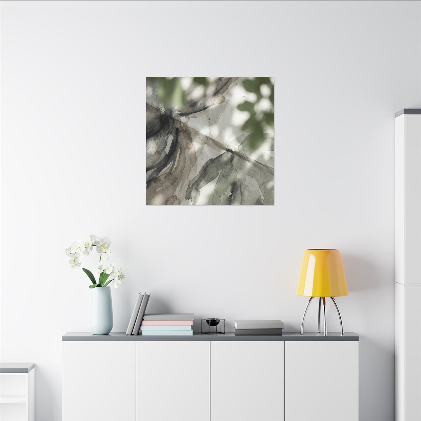 Spring Paper Fold Watercolor Canvas Art | Warm Decor