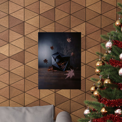 Paper Fold Shadow Zen Wall Art Print | Atmospheric Dark Japandi Art
