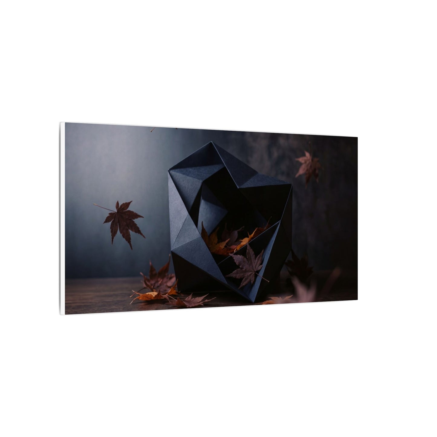 Dark Japandi Paper Fold in Dawn | Shadow Zen Canvas Art
