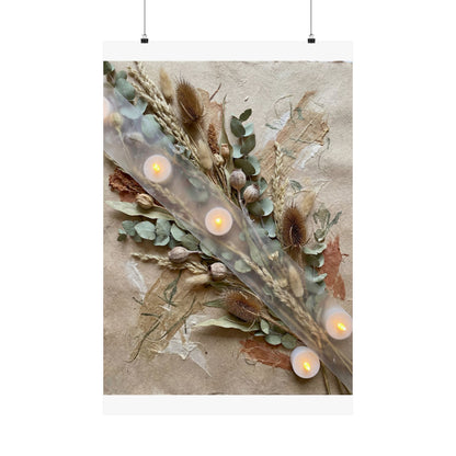 Dried Flowers Wall Art Print | Winter Japandi Texture Art Art Print