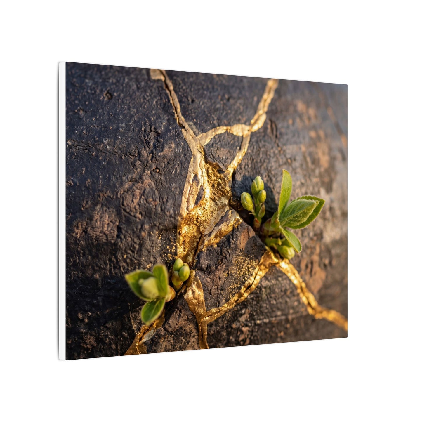 Rust Patina Gold Repair Canvas Art | Resilient Kintsugi Art