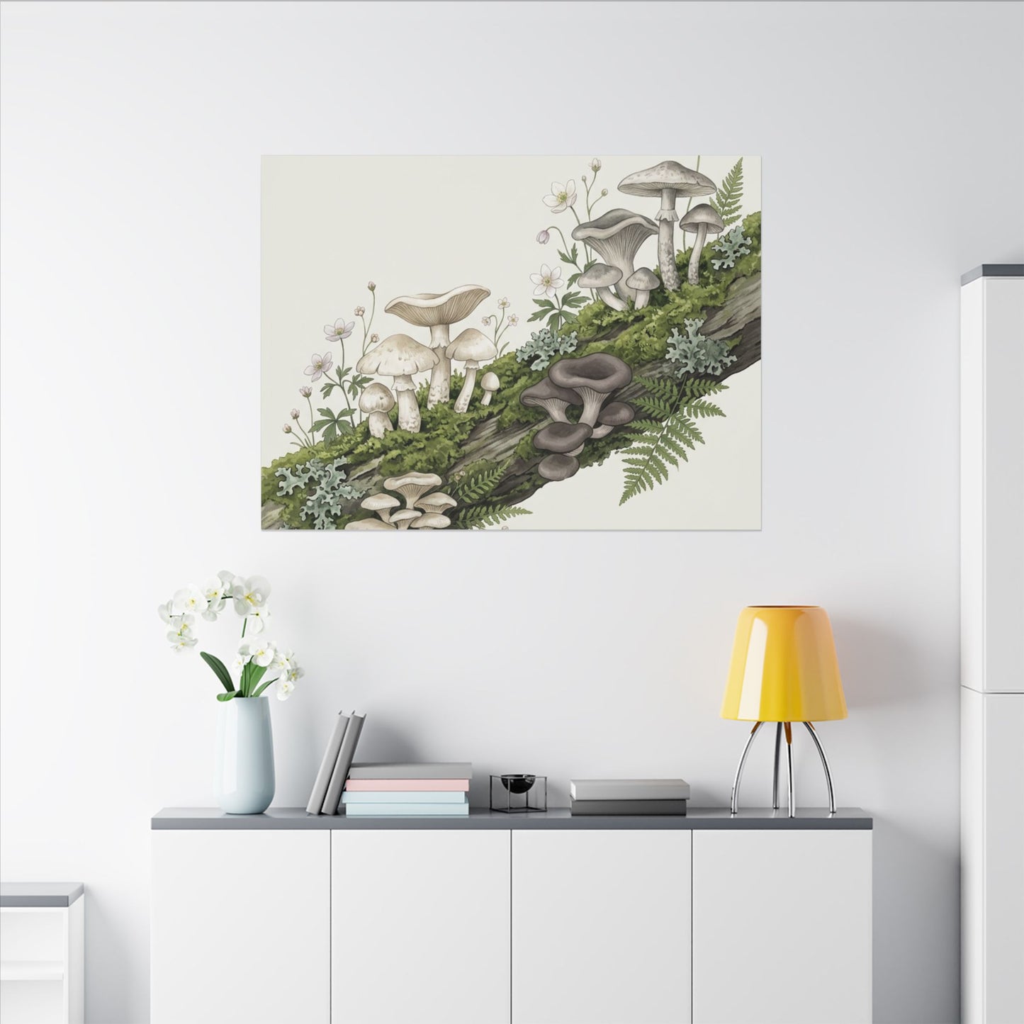 Dried Flowers Spring Canvas Art | Japandi Neutral Design