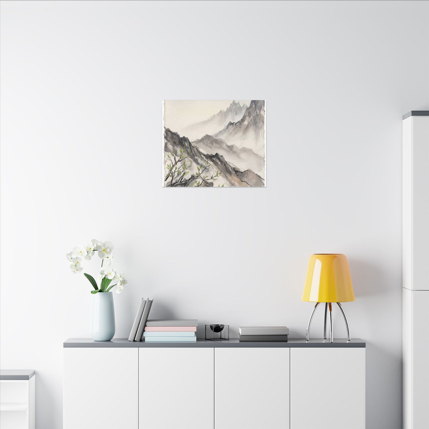 Spring Mountain Mist Texture Canvas Art | Warm Decor