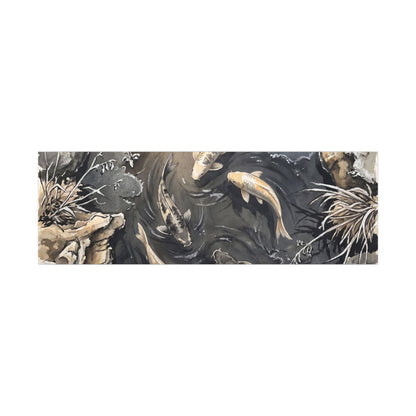 Koi Pond Canvas Art | Winter Japandi Japanese Pattern Art