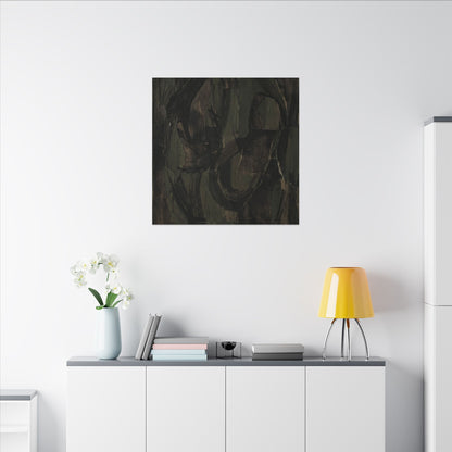 Mixed Media Dark Japandi Textured Canvas Art