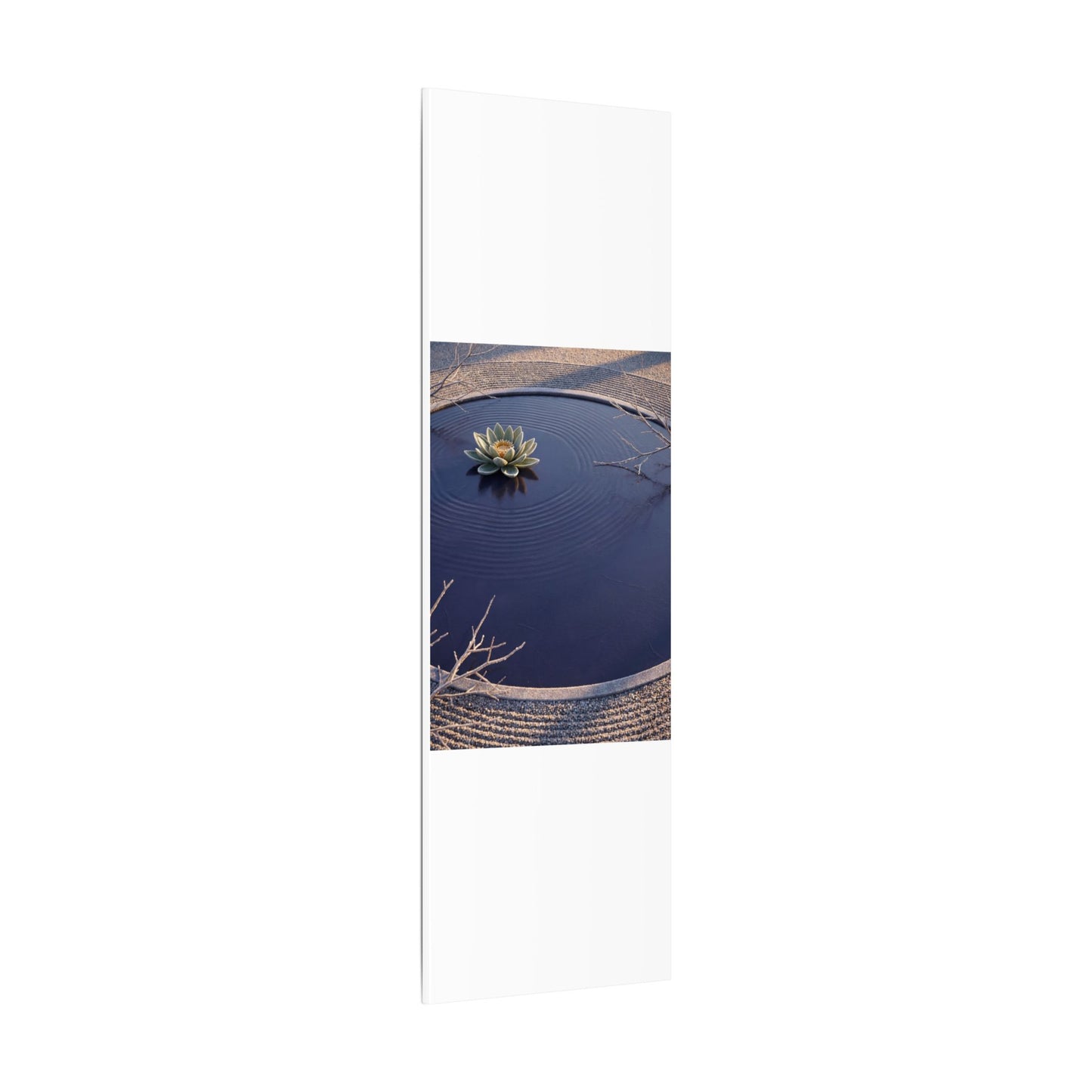 Lotus Flower Canvas Art | Winter Zen Karesansui Art