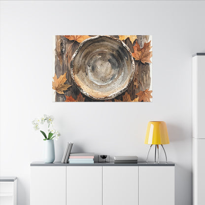 Ma Ceramic Bowl Canvas Art - Japandi Watercolor