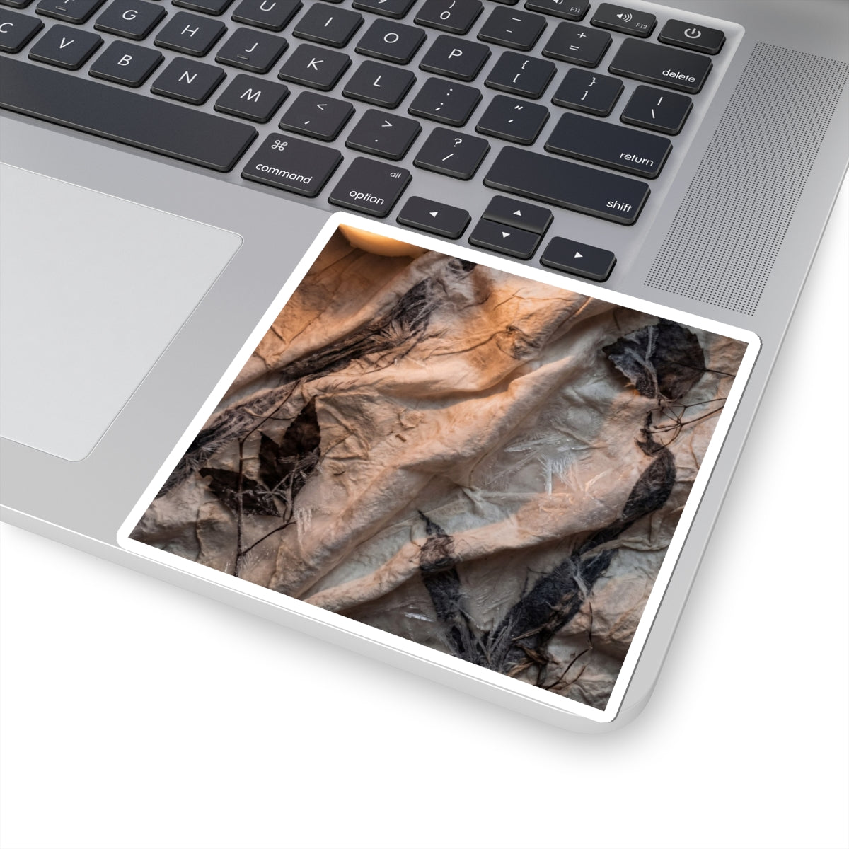 Japandi Silk Drape in Candlelight | Texture Sticker Art Print