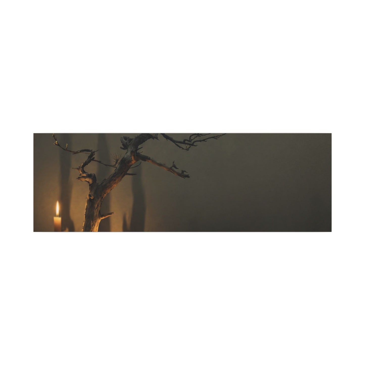 Ma Pine Tree Canvas Art - Dark Japandi Shadow Zen