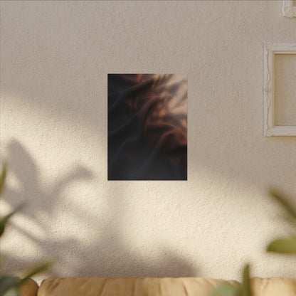 Dark Japandi Silk Drape in Dawn | Shadow Zen Canvas Art
