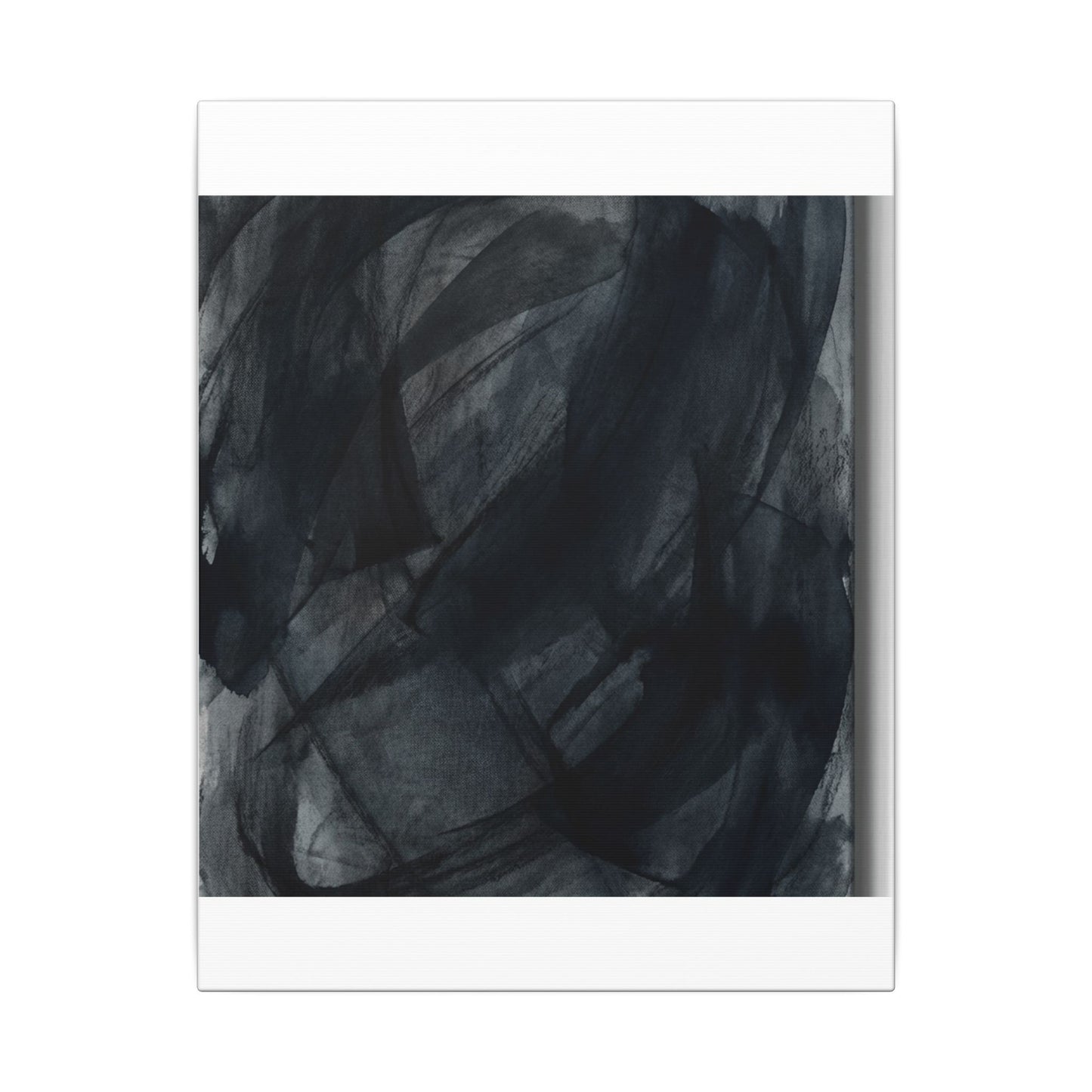 Deep Tones Dark Japandi Charcoal Canvas Art