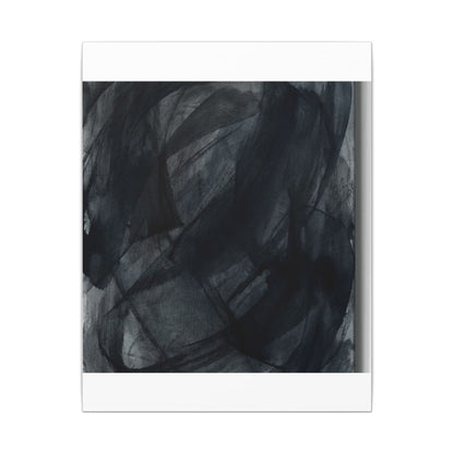 Deep Tones Dark Japandi Charcoal Canvas Art