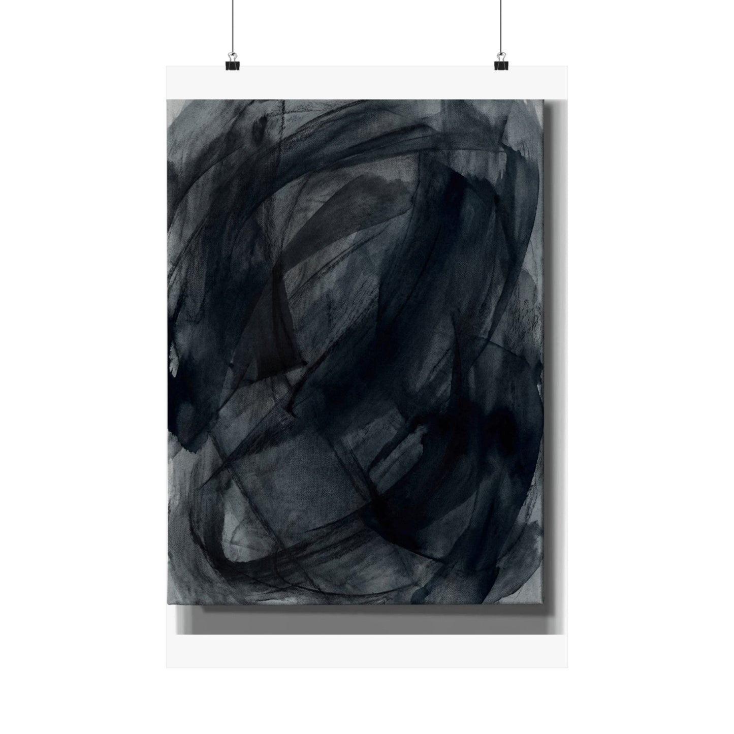 Deep Tones Dark Japandi Charcoal Wall Art Print | Deep Tones Charcoal Ink Art Print