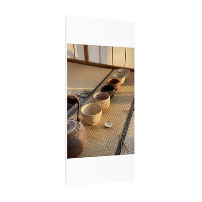 Kintsugi Tea Ceremony in Golden Hour | Gold Repair Canvas Art