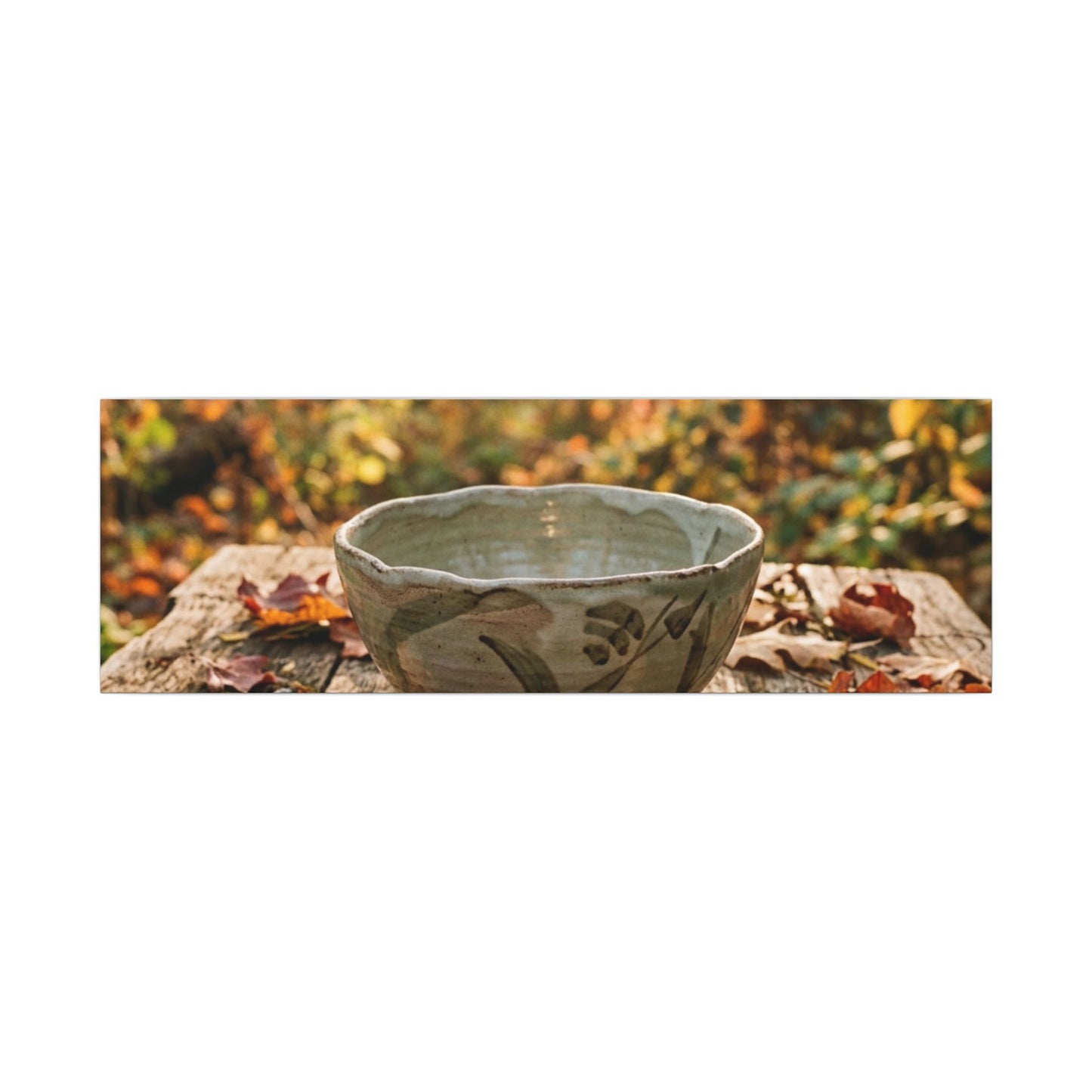 Golden Hour Ceramic Bowl Canvas Art - Japandi Fukinsei