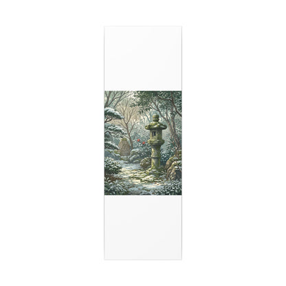 Stone Lantern Winter Canvas Art | Japandi Warm Design