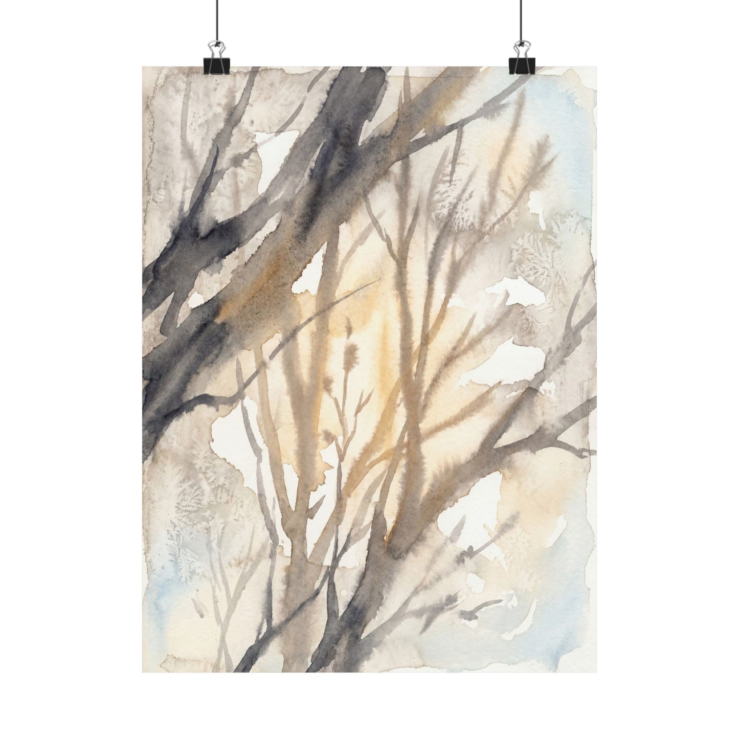 Ma Shadow Play Wall Art Print - Japandi Watercolor
