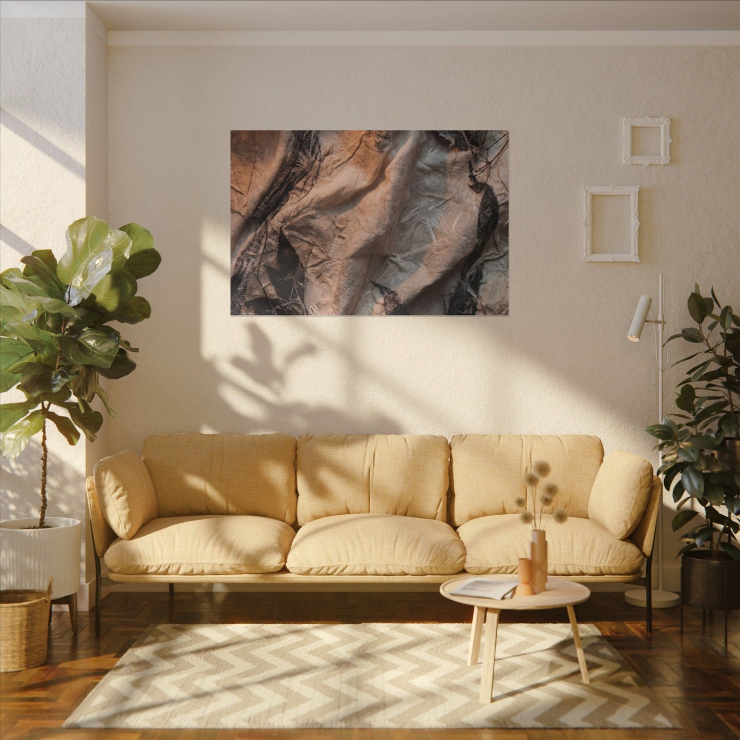 Candlelight Silk Drape Canvas Art - Japandi Mono No Aware